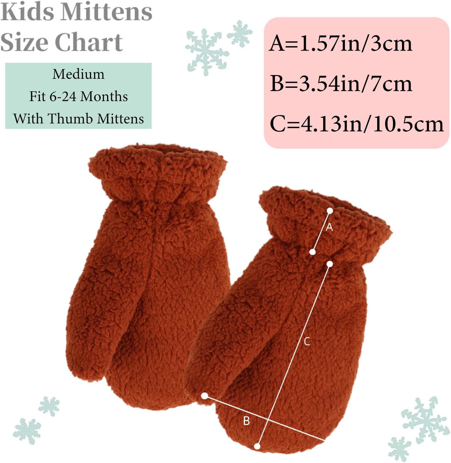 Zsedrut Baby Boys Winter Glove Warm Toddler Infant Girls Mittens Fleece Lined Gloves 1-7 Years - Image 5